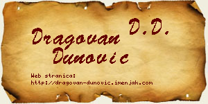 Dragovan Dunović vizit kartica
